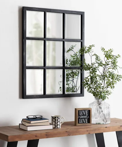 Vista 2 de Kate and Laurel Hogan Windowpane Framed Wall Mirror