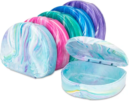 Vista 6 de Practicon Brights - Estuches de retención de mármol, funda de alineador transparente, cajas de retención de ortodoncia dental, soporte