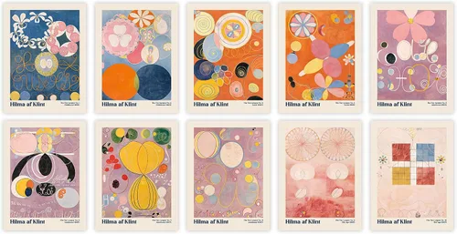 Vista 6 de Hilma Af Klint - Arte abstracto – 10 impresiones artísticas estéticas de pared y famosas impresiones artísticas de pared, pinturas famosas