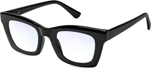 Vista 8 de Blue Light Glasses for Women and Men, 99% UV Blocking Square Frame Negro