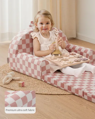 Vista 5 de Blissful Diary Sofá plegable para niños, 2 en 1, sofá para niños, cuadros