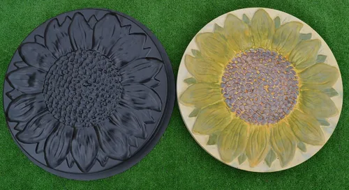 Vista 6 de Molde de plástico de girasol Stepping Stone Garden Path Hormigón Yeso #S18