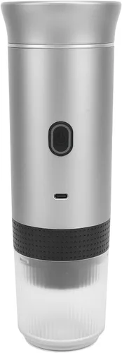 Vista 5 de Cafetera de viaje, cafetera portátil automática, mini cafetera portátil de cápsulas, mini máquina de café expreso con cuchara para automóvil