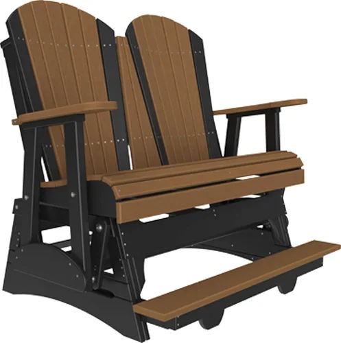 Vista 20 de LuxCraft Adirondack Balcony Glider - 5 pies con consola desplegable (Aruba en negro)