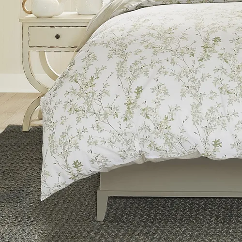 Vista 3 de Laura Ashley Casa - Juego de funda de edredón tamaño individual, ropa de cama reversible de algodón con funda a juego, ropa de cama de peso medio