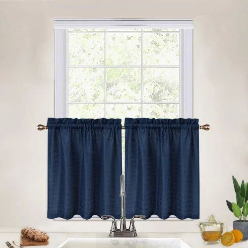 Vista 36 de CAROMIO - Cortina para cocina, cortina texturizada, cortinas para ventana de baño, varios tamaños