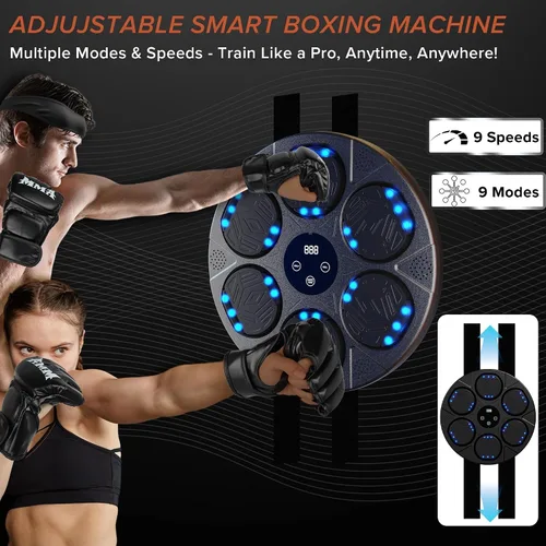 Vista 4 de Music Boxing Machine Kit Wall Mounted Smart Boxing Machine & Counter Complete Boxing Kit More Than a Standard Punching Machine for Adults & Home
