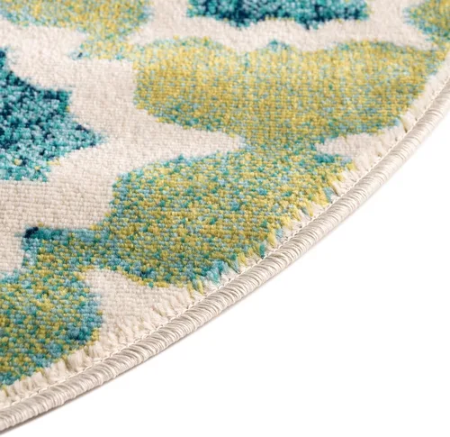 Vista 8 de Unique Loom Azalea Collection - Alfombra de área Dodd (redonda, 3 pies x 3 pies, color blanco/verde)