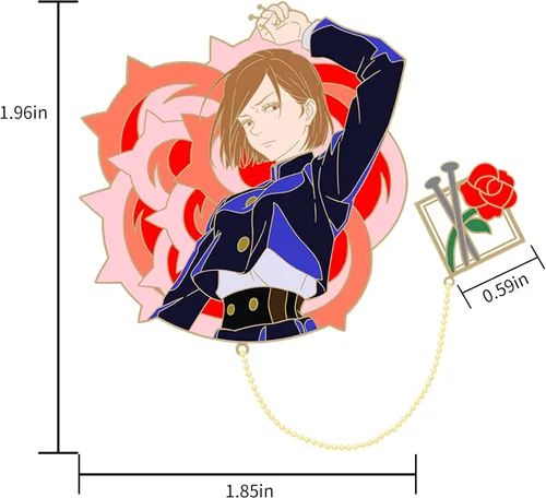 Vista 3 de Broche de esmalte de anime insignias de metal figura de anime regalos de insignia de metal para mujeres hombres y fanáticos