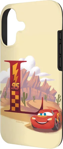 Vista 2 de Disney & Pixar - Carcasa para iPhone 17, diseño de letra L con monograma de letras L Lightning McQueen