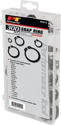 Vista 6 de Performance Tool W5212 - Juego de anillos de retención externos surtidos, 300 unidades, negro