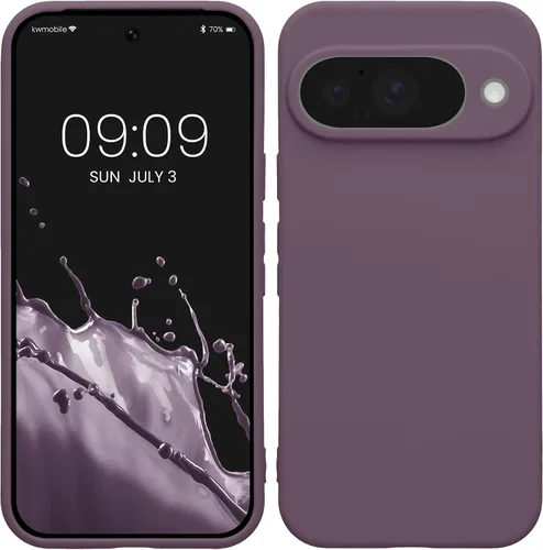 Vista 169 de kwmobile Funda compatible con Google Pixel 9 - Funda protectora delgada de TPU para teléfono - Acabado mate suave - Piedra antigua