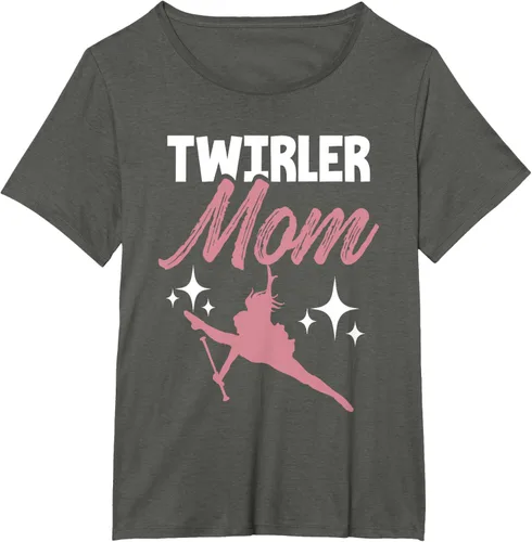 Vista 61 de Twirler Mom Baton Twirl Mother Majorette Twirling Camiseta, Negro, S