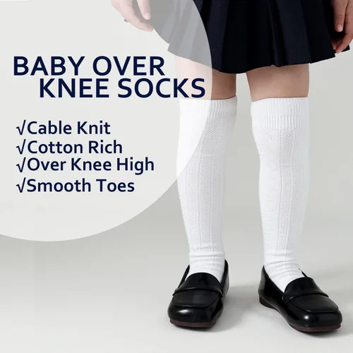 Vista 71 de EPEIUS Calcetines altos hasta la rodilla para bebés y niños pequeños (paquete de 3/5)