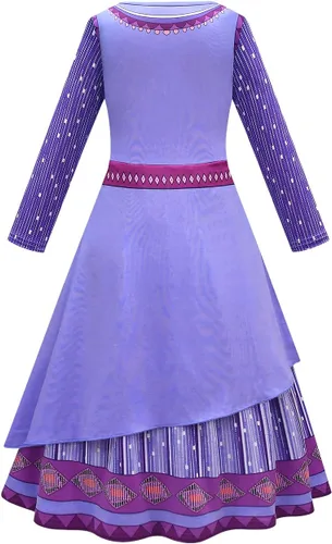 Vista 7 de SMEHNSER Disfraz de deseos para niñas, vestidos de cosplay de princesa con collar y aretes de 4 a 11 años