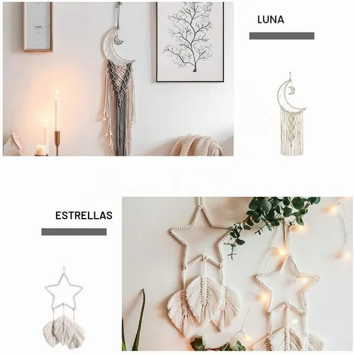 Vista 6 de 20 anillos de metal con diseño de luna y estrella, atrapasueños, círculo, macramé, para manualidades, atrapasueños, fabricación de atrapasueños