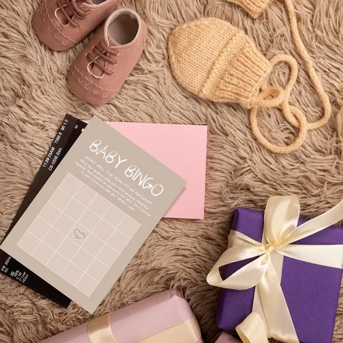 Vista 3 de Juego de 150 tarjetas de juegos de baby shower, 6 juegos divertidos que incluyen bingo, Don't Say Baby, Price is Right y más, perfecto para hasta 25