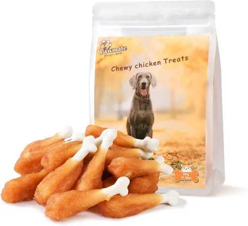 Vista 12 de Pawmate Dog Treats - Rebanadas de plátano envueltas en pollo con 1% de taurina, aperitivos de entrenamiento saludables ricos en fibra natural