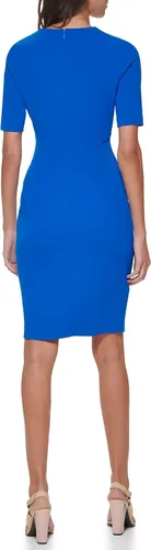 Vista 4 de Calvin Klein Womens Crepe Elbow Sleeves Sheath Dress