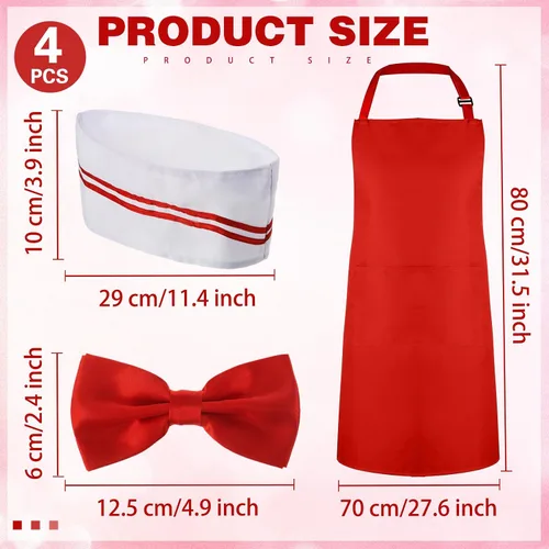 Vista 2 de SATINIOR 4 piezas de disfraz de camarero para adultos, hot dog Soda Jerk Movie Night Waiter Cosplay disfraz de carnavales de los años 50, fiesta