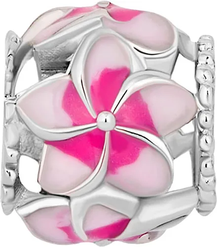 Vista 3 de Abalorio de flor de orquídea compatible con pulseras Pandora