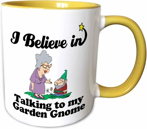 Vista 10 de 3dRose I Believe In Talking To Garden Gnomo - Tazas (taza_105583_9)