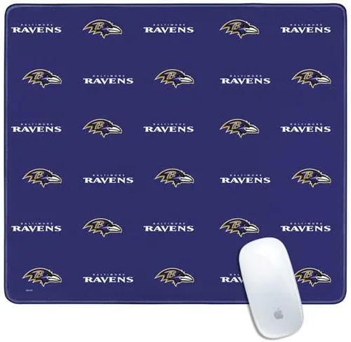 Vista 8 de Skinit Alfombrilla de mouse pequeña para juegos, diseño desgastado con licencia oficial de Baltimore Ravens con bordes cosidos, impermeable, base