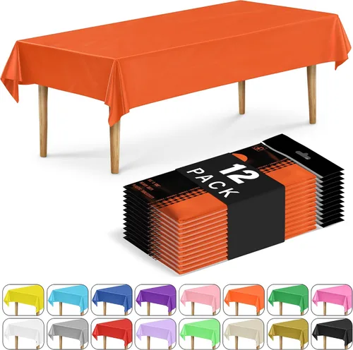 Vista 42 de DecorRack 2 Manteles rectangulares de plástico libres de BPA, 54 x 108 pulgadas, mantel de mesa para comedor, mantel rectangular para fiestas