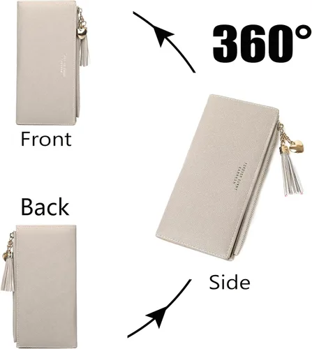 Vista 5 de Cartera delgada para mujer, cartera delgada para mujer, cartera delgada para mujer, cartera delgada para mujer, #04-Gris, Minimalista
