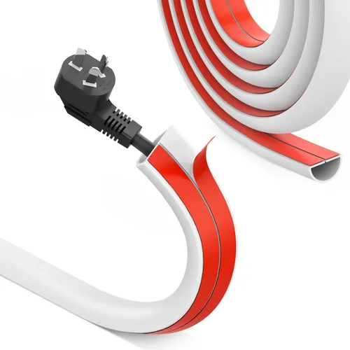 Vista 12 de UOMTFAI Ocultador de Cables de Pared de 39 Pulgadas - Cubierta de Cable Autoadhesiva para Paredes, Ocultador de Cables de PVC Flexible para Hogar