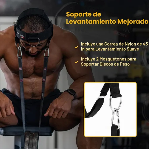 Vista 2 de Iron Neck Alpha Neck Trainer - Exercise & Workout Equipment Negro - Arnés Alpha Plus