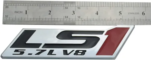 Vista 3 de 2 calcomanías LS1 5.7L V8 para guardabarros, placa de identificación (rojo cromado)