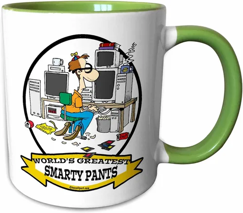 Vista 7 de 3dRose Taza de café, tamaño – 11 oz – Funny Worlds Greatest Smarty Pants Men Cartoon Worlds Greatest Cartoons – divertido regalo de taza de café