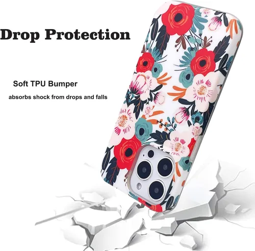 Vista 4 de Funda magnética compatible con iPhone 15 Pro de 6.1 pulgadas 2023 para carga MagSafe, TPU suave, parachoques delgado, a prueba de golpes, bonita