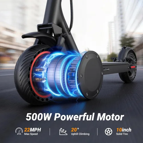 Vista 2 de Scooter eléctrico adulto 19Mph/22Mph E-Scooter ligero de largo alcance Rojo