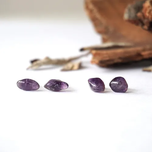Vista 36 de Pendientes de tuerca de cristal de piedra natal aleternativa para mujer y hombre