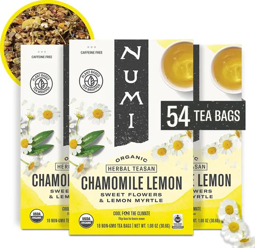 Vista 12 de Té de cúrcuma, Amber Sun, Numi Organic Mezcla de té de cúrcuma de hierbas con rooibos y especias
