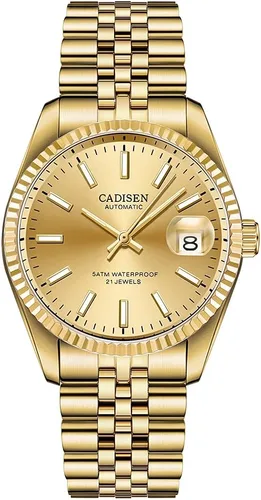 Vista 11 de CADISEN Relojes automáticos MIYOTA 8215 Reloj de pulsera impermeable para hombre, 38mm Negro