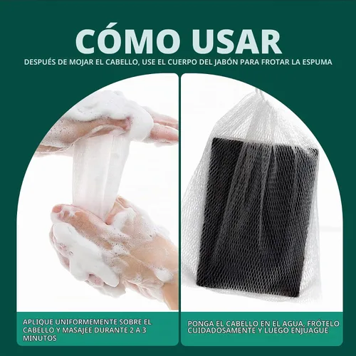 Vista 6 de Barra de champú natural Usman Grass, Cover Grey He Shou Wu Usma Bar, solución definitiva para el crecimiento saludable del cabello, jabón negro