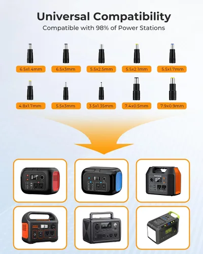 Vista 7 de ENOFLO Cargador de panel solar de 30 W YT30 Panel solar plegable IP65 Cargador solar impermeable con QC3.0 USB y salida CC (10 conectores) 24%