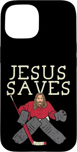 Vista 6 de Jesus Save Ice Hockey Goalie Religious Christian Goaltender Case for iPhone 17