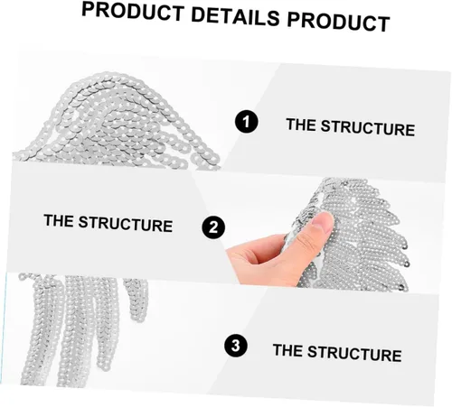 Vista 8 de Zerodeko Sequin Angel Wings Patch DIY Sewing Applique for Clothing Silver Embroidered Fabric Decoration Craft Supplies for Jackets Hats
