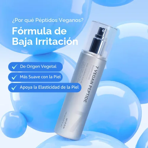 Vista 6 de MIZON 7 Suero de refuerzo de péptidos veganos suero facial coreano antienvejecimiento con niacinamida y ácido hialurónico, hidratante, reafirmante