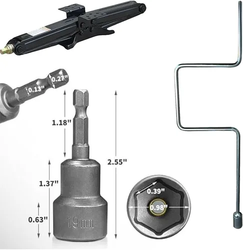 Vista 3 de South Bend Component - Gato de tijera para remolque de 24 pulgadas, 3000 libras (paquete de 1)