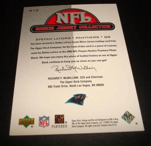 Vista 2 de Stefan LeFors Panthers Louisville 2005 Upper Deck NFL Rookie Jersey JG