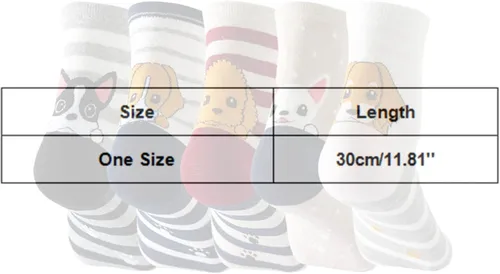 Vista 2 de Calcetines con temática de animales para mujer conjunto de cinco pares de calcetines diarios lindos calcetines para perros