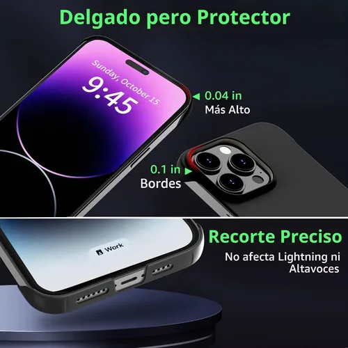 Vista 5 de GRECAZO - Funda magnética delgada para iPhone 14 Pro Max de 6.7" (2022), ultradelgada, ligera, duradera, sin marco, cubierta dura mate, compatible