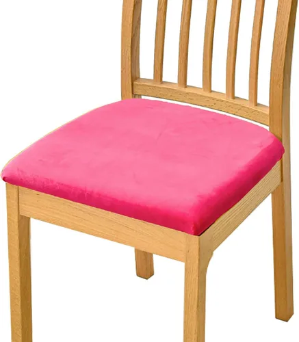 Vista 22 de Fundas de terciopelo para asiento de silla, fundas elásticas para sillas de comedor, fundas de asiento suaves y antideslizantes, fundas de asiento