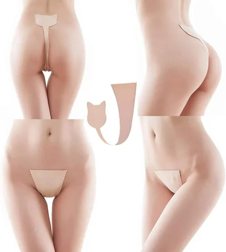 Vista 4 de Tanga invisible con cuerda en C, sin costuras, sin tirantes, en forma de C, para mujer