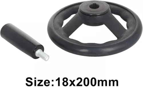Vista 2 de 1pc D125/200/100/160mm 3 Spoke Hand Wheel with Revolving Handle for Milling Machine Rotating Handle(18x200mm)
